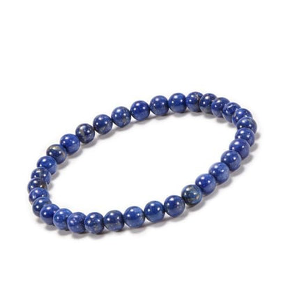 Agate Round Beaded Bracelet for Women Men Natural Agates Stone Healing Bracelets Stretch Elastic Handmade Polished Gemstone Beads Bracelet - color: Lapis Lazuli, size: 6mm Beads