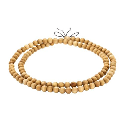 MECCANIXITY Prayer Beads Bracelet, Natural Wooden Bead Mala Bracelets Link Wrist Men Women Beaded Stretch Crafts Bangle - color: Cliff Cypress Color