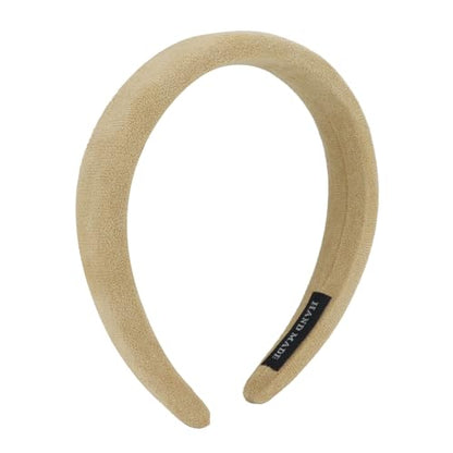 Ondder 1 Pack Khaki Padded Headbands for Women 90s Womens Headbands Soft Plain Fashion Puffy Headband for Girls Turban Wide Sponge Headband Head Bands Hair Bands Hair Accessories for Women Girls