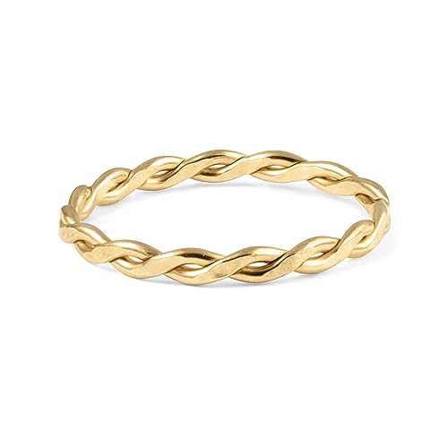 Harmony Braided Stacking Ring | Gold Statement Ring | Gold-Filled for Women | Simple and Elegant | Minimalist Jewelry | Waterproof Everyday Wear | Stacking Ring | Handmade