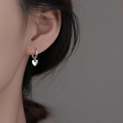 Valentines Day Earrings for Women Heart Earrings for women Gold Silver Heart Huggie Hoop Dangle Drop Earrings Small Simple Hypoallergenic Jewelry - color: A:Heart Earrings Set