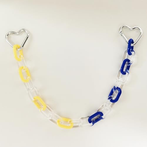 Colorful Acrylic Pants Pocket Chain Hip Hop Jeans Chain,Acrylic Chain Strap for Purse Handbag Diy Accessory - style: Clear Blue Yellow