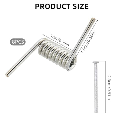 NICENEEDED 8 PCS Hair Claw Clip Spring Replacement Sliver, Clip Spring with Central Axle Rod, Hairpin Squre Rectangle Butterfly Jaw Clamp Repair Parts