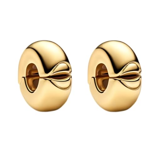 Clip Stopper Spacer Charms for Bracelets Necklaces, Compatible with Pandora,Jewery Making DIY - style: Lip Clip 14k Gold Plated