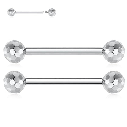 PEAKLINK Internally Threaded Nipple Rings Titanium Nipple Bars Piercing Jewelry 1 Pair Tongue Rings Eyebrow Jewelry Bridge Piercings - color: Silver Cuts Nipple Curved Barbell
