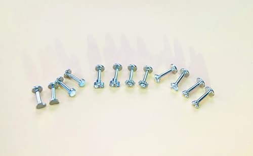 16G Monroe Lip Piercing Jewelry Labret Studs Tragus Hoop Earrings Nose Piercing Flat Back Helix Earring - color: silver, size: 16G*6mm