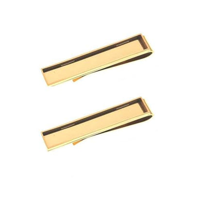 Stainless Steel Tie Clip Blank Tie Bar Clip Simple Necktie Clip Pin with Rectangle Bezel Tray for Anniversary Wedding Business Meeting, 1 Piece