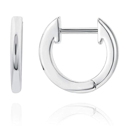 PAVOI Small Gold Hoop Earrings for Women - 14K Gold Plated Huggie Earring | Hypoallergenic Earring Set - Dainty Huggie Hoops with 925 Sterling Silver Posts - Cartilage Hoop Earrings - color: 18K White Gold Vermeil