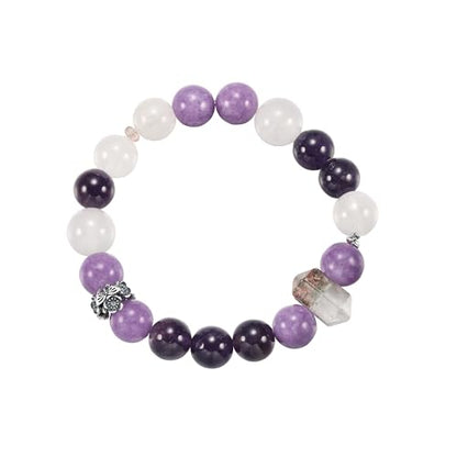 Natural Stone Beaded Bracelets for Women, 7 Chakra Healing Crystal Bracelet, 6mm/8mm Handmade Gemstone Stretch/Adjustable Bangle, Anxiety Relief Yoga Meditation Jewelry, Boho Amethyst Malachite Turquoise Bracelet Gift - color: Style 9