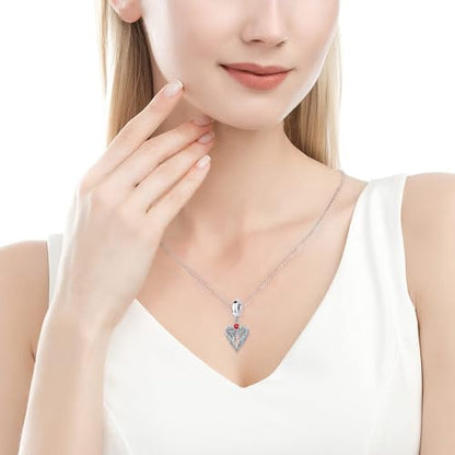 Guardian Angel Wing Dangle Charm 12 Birthstone Bead for European Bracelet Necklace - style: July