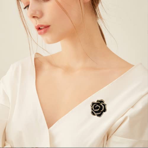 Lavender flower brooch crystal rhinestone tulip brooch elegant accessories jewelry women brooches and pins fashion jewelry wedding flowers lapel pin - color: Camellia