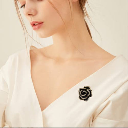 Lavender flower brooch crystal rhinestone tulip brooch elegant accessories jewelry women brooches and pins fashion jewelry wedding flowers lapel pin - color: Camellia
