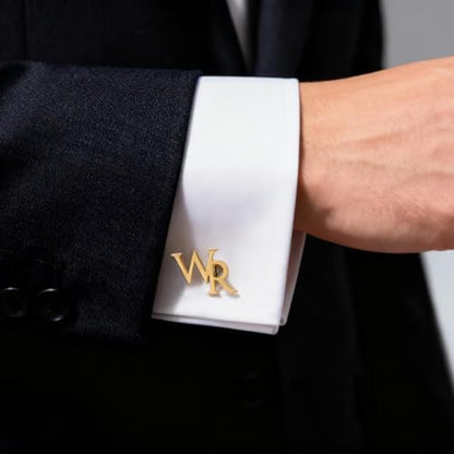 Custom Monogram Cufflinks for Men,Personalized Cufflinks for Men | Groomsmen Gifts, Stainless Steel Initial Cufflinks , Best Man Gifts, Groomsmen Proposal, Cufflinks for Groom,Wedding Gift