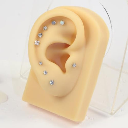 20G 18G 16G Push in Theadless Nose Rings Studs Hypoallergenic Lip Labret Jewelry Flat Back Nose Stud Stainless Steel Cartilage Helix Tragus Earrings for Women Men 6mm 7mm 8mm Bars Diamond 3mm - color: A:20G-Gold-Push in-Bar 6mm 7mm 8mm