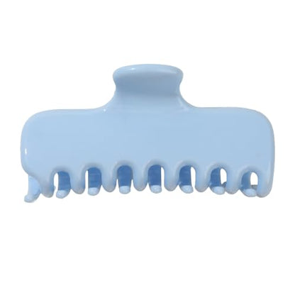Ivyu 4-Inch Large Rounded Rectangle Hair Claw Clip for Women, Strong Hold | Smooth rounded teeth and a strong spring provide a secure hold for full updos on fine to medium hair. - color: Light blue