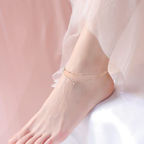 Flyow Anklet for Women S925 Sterling Silver Adjustable Foot Beaded Heart Charm Ankle Bracelet Anklets Jewelry - style: Stethoscope