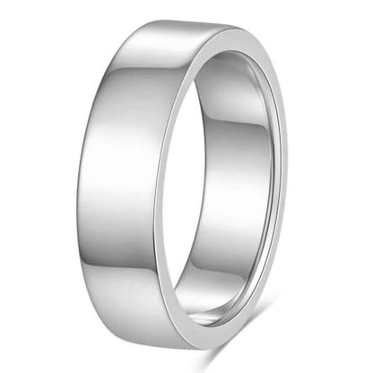 2mm 4mm 6mm Thin Titanium Wedding Rings Band for Women Man - color: Silver-6mm