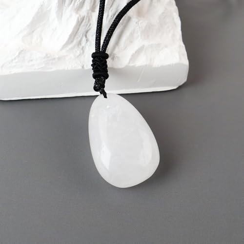 Anjiucc Natural Gemstone Tree of Life Black Obsidian/Golden Obsidian Pendant Necklace for Male and Female Necklace - color: Clear Quartz