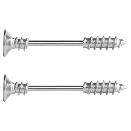 14G Wrench Barbell Nipple Ring 316L Anchor and Rudder Nipple Barbell Screw Nipple Rings Body Piercing Jewelry for Women Men - color: Silver：Screw