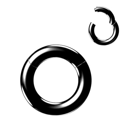 4G/6G/8G/10G/12G/14G/16G/18G/20G Hypoallergenic Nose Hoop Rings Steel Hinged Clicker Segment Gold/Rose Gold/Black/Pink Color - style: 1pc: 8g×10mm Black