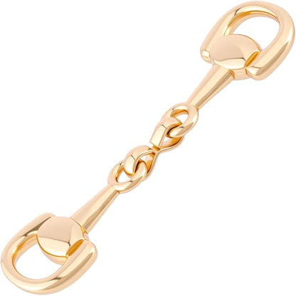 Joez Wonderful Scarf Ring Clip, Wide Band Chunky Chain Silk Scarf Buckle, Shawl Clips Scarf Clasp Holder Scarves Pin - color: (Horsebit) 60mm Gold