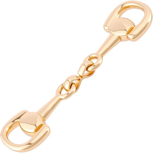 Joez Wonderful Scarf Ring Clip, Wide Band Chunky Chain Silk Scarf Buckle, Shawl Clips Scarf Clasp Holder Scarves Pin - color: (Horsebit) 60mm Gold