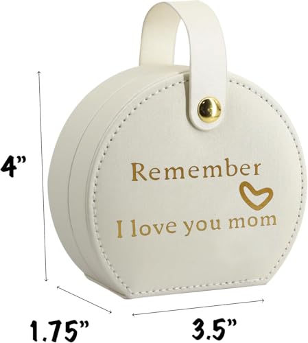 COLLECTIVE HOME - Travel Jewelry Case, Elegant Half-Moon Design with Heartfelt Message, Detachable Handle, Personalized Mother's Day Gift, Cherishing Special Moments (Remember I love you mom) - color: Remember I love you mom