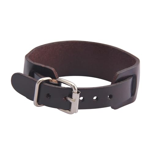 JAOYU Punk Leather Cuff Bracelet Goth Leather Wristband Rock Bracelet Biker Bracelet for Men Leather Armband Black Handmade Jewelry - color: Goth Men Bracelet