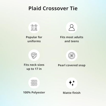 tiemart Crossover Tie - color: Black and Gold Plaid