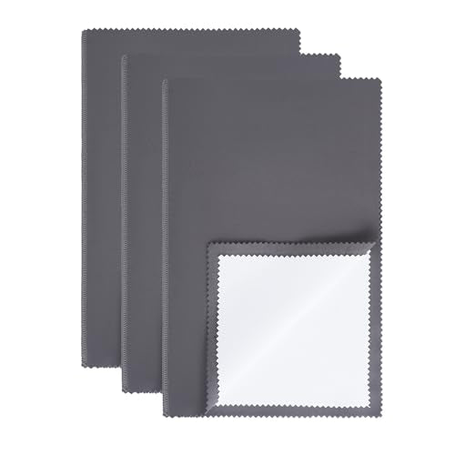 3pcs Polishing Cloth for Jewelry Cleaning Four-Layer Double-Sided Silver Cleaning Cloth for Cleaning Gold, Silver, Diamond, Gemstones, Coins, Platinum Jewelry - color: Dark Gray