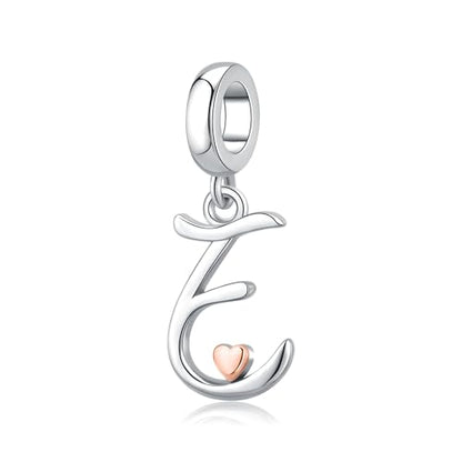 Letter Charms for Pandora Bracelets 925 Sterling Silver Alphabet Initial Charms Bead Jewelry Gift for Women - style: Initial E