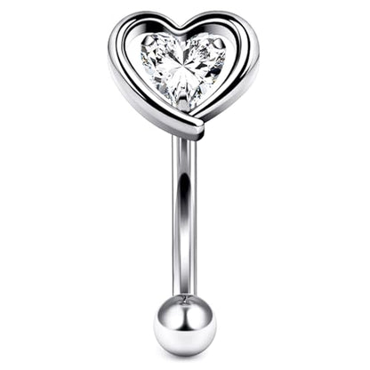16G Astm F136 Titanium Eyebrow Piercing Jewelry Curved Barbell Eyebrow Ring Vertical Labret Lip Jewelry Daith Rook Earrings Navel Small Belly Button Ring Piercing Jewelry for Women Men CZ - style: 16G, 6MM Length-I