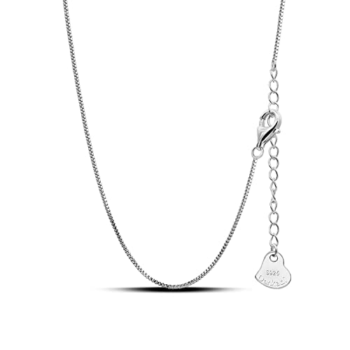 Dankadi Italian 925 Sterling Silver Necklace For Women 0.9mm Box Chain 1.3mm Rolo Chain O-Chain Lobster Claw Clasp - Pendant Chain - 16 "18" 20 "22" 24 "26" Jewelry Gift - color: Box Chain, size: 28 inches