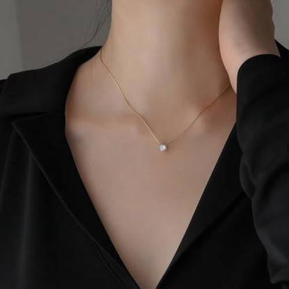 Titanium Steel Cubic Zirconia Pendant Necklace for Women, 1 Piece 16"+2" Adjustable Hypoallergenic Non-Tarnish Dainty Rolo Chain, Minimalist Sparkly Everyday Solitaire Necklace - color: Gold