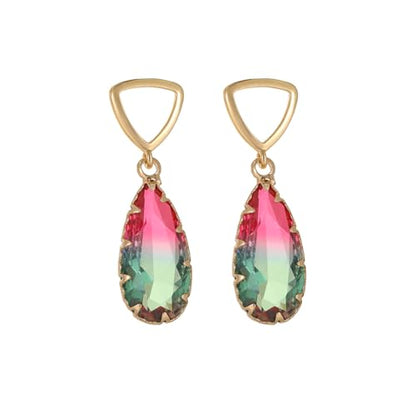 Crystal Earrings CXUEMH Teardrop Earrings for Women Blue and Green Dangle Earrings Elegant Earrings for Prom Emerald Green Earrings Formal Jewelry Crystal Drop Earrings - color: Style E