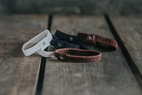 Wild & Stone | Pack of 6 Hair Bands | 100% Biodegradable and Plastic-Free Elastic Hair Ties | 100% Organic Cotton and Natural Plant-Based Rubber | No Crease Ponytail Holder (Natural) - color: Natural