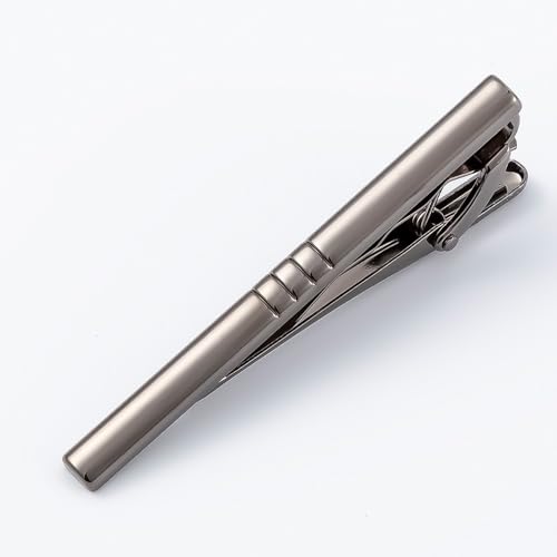 Black Striped Alloy Electroplated Gun Set French Business Cufflink Tie Clip
