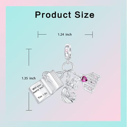 LUXILLA Charms for Bracelets & Necklace 925 Sterling Silver Charms Elephant Happy Birthday Charm Fit for Valentine's Day Mother's Day Jewelry Gift for Women - color: Church wedding Charm