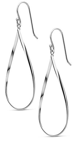 Milla Dainty Silver Drop Earrings for Women and Dangling Gold Earrings | Hypoallergenic, Easy to Wear, Available in 14K Gold, Rose Gold, or Silver Plated Finish, Different Designs - color: Teardrop / Sterling Silver Plated