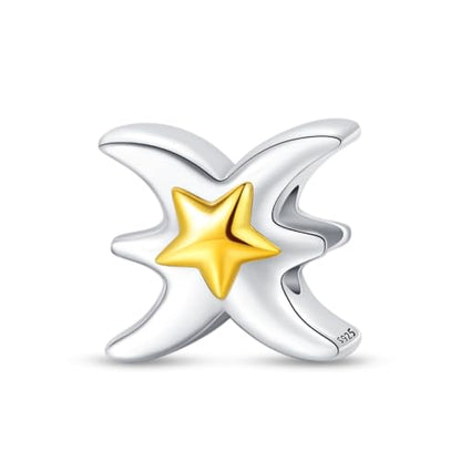 925 Sterling Silver 12 Astrological Signs Charm for Bracelets and Necklace Happy Birthday Charms for Bracelet and Necklace Valentine's Day Mother's Day Gift - style: Pisces Charm