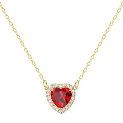 Starain Heart Necklaces for Women Dainty Cubic Zirconia Love Heart Pendant Necklace 18K Gold Plated Chain Trendy Stuff Jewelry - color: J Gold Heart Necklace