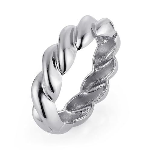 HZMAN Chunky Gold Cuff Bracelets for Women Thick Wide Bangle Bracelet Hammered Open Hinge Wrist Cuff Bracelet Jewelry Gift - color: 06.Twisted Shape Silver