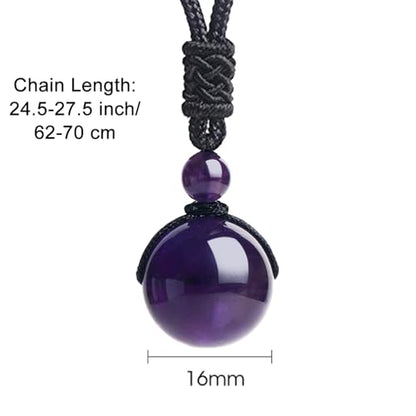Anjiucc Natural Gemstone Healing Crystals Necklace, Adjustable Chakra Beads Pendant for Women Men, Protection, Energy Balance - color: Amethyst 1