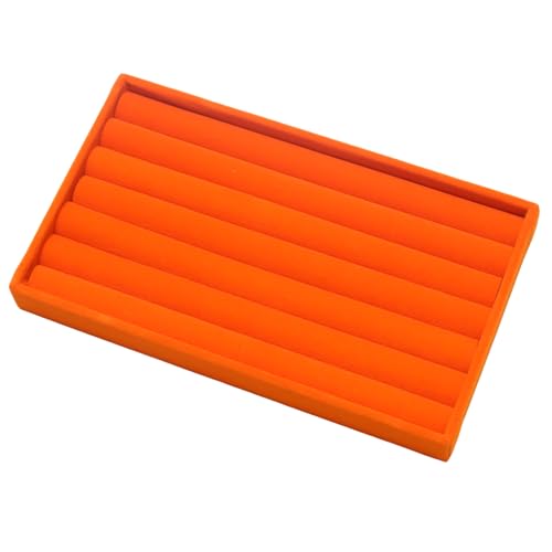 Velvet Jewelry Trays for Drawers, Orange 8 Rolls | Stackable Jewelry Drawer Organizer Inserts, Ring Earring Holder Organizer Storage Display Tray - color: Orange - 8 Rolls