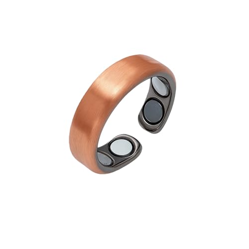 Magnetic Open Ring – Wellness‑Inspired Adjustable Band Ring, Polished Minimalist Jewelry for Men & Women, Everyday Balance, Compact Gift Box - color: Copper