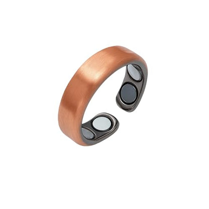 Magnetic Open Ring – Wellness‑Inspired Adjustable Band Ring, Polished Minimalist Jewelry for Men & Women, Everyday Balance, Compact Gift Box - color: Copper