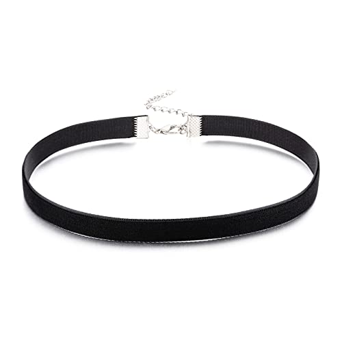 AnotherKiss Black Velvet Choker Necklace for Women, Thin 3/8 Inch | Thin 3/8 inch velvet ribbon adds classic gothic charm for Halloween costumes, birthday parties, cosplay and daily wear.