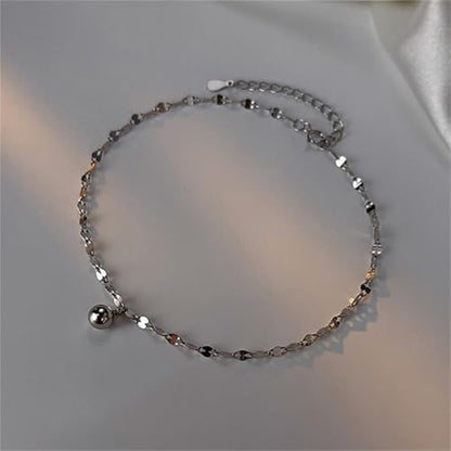 14K Gold Lucky Pearl Anklet Bracelets for Women Trendy, Dainty Charm Adjustable Ankle Bracelet Chain, Fashion Statement Foot Jewelry, Anniversary Birthday Valentine's Day Gifts.