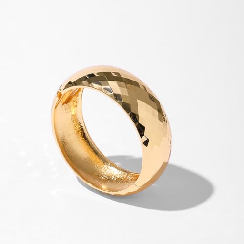 YMBYCM Gold Chunky Bangle Bracelets for Women | Trendy Wide Chunky Cuff Bracelets Wrap Bracelet Fashion Jewelry Accessories - color: J-G