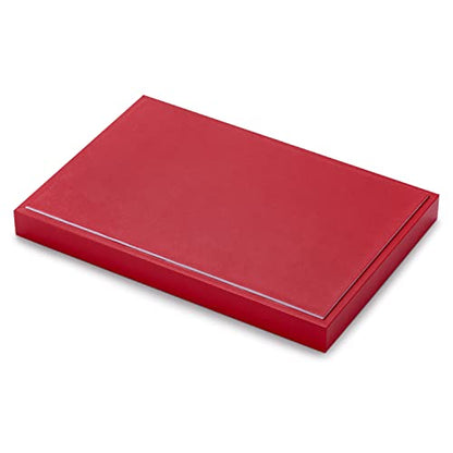 Oirlv Gorgeous Red Leather 24 Grid Jewelry Tray with Removable Inserts Jewelry Cards Stackable Necklace Trays Necklace Drawer Organizer | 24 Necklace Sections,Removable Insert Cards,Anti-Tangle Design,Space-Saving Event Display,13.8×9.5Inch - color: Red,